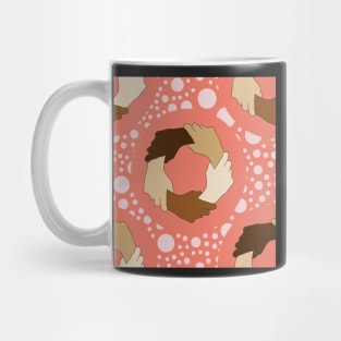 Holding hands in a cirkle - Together strong despite difference! Empowering Mug